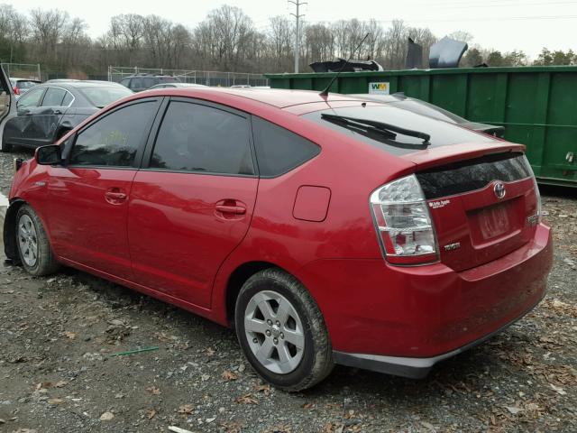 JTDKB20U693497312 - 2009 TOYOTA PRIUS RED photo 3