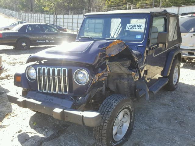 1J4FY29P7WP717651 - 1998 JEEP WRANGLER / BLUE photo 2