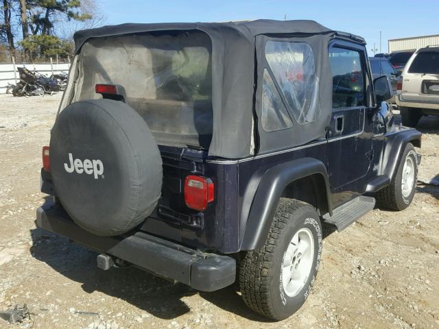 1J4FY29P7WP717651 - 1998 JEEP WRANGLER / BLUE photo 4