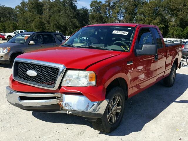 1FTRX12W07KC17718 - 2007 FORD F150 RED photo 2