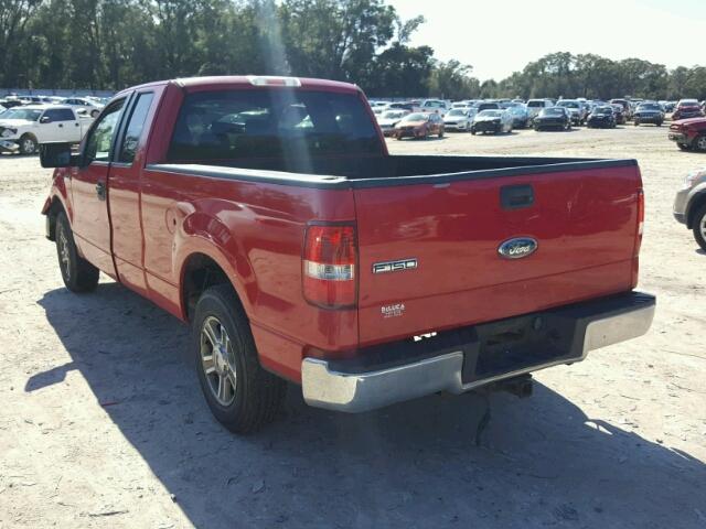 1FTRX12W07KC17718 - 2007 FORD F150 RED photo 3