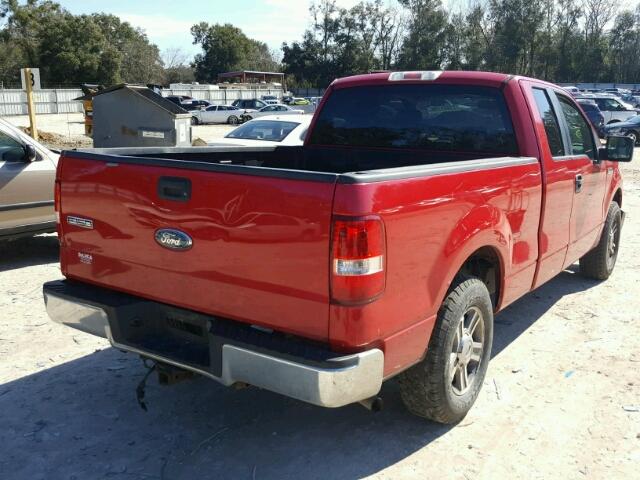 1FTRX12W07KC17718 - 2007 FORD F150 RED photo 4