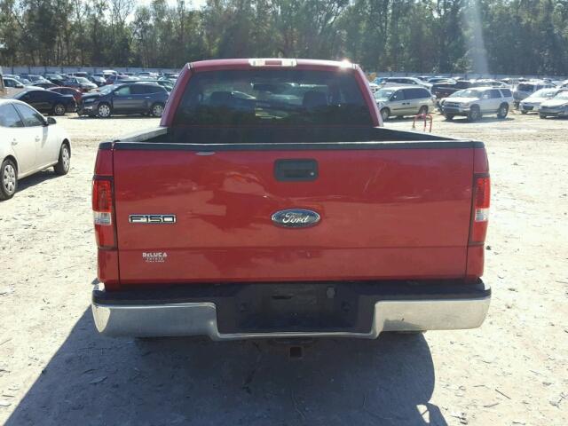 1FTRX12W07KC17718 - 2007 FORD F150 RED photo 9