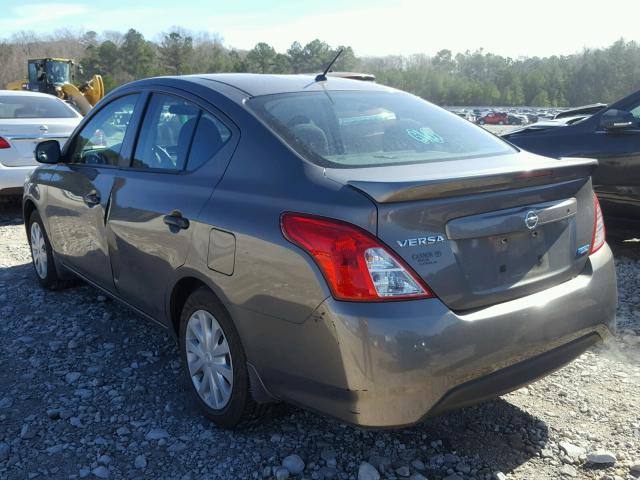 3N1CN7AP2FL893337 - 2015 NISSAN VERSA S GRAY photo 3