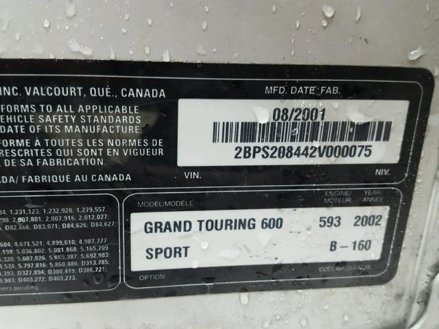 2BPS208442V000075 - 2002 SKID GRAND TOUR BLACK photo 20