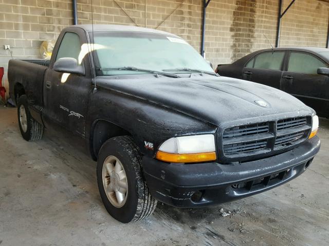 1B7FL26X7YS674552 - 2000 DODGE DAKOTA BLACK photo 1