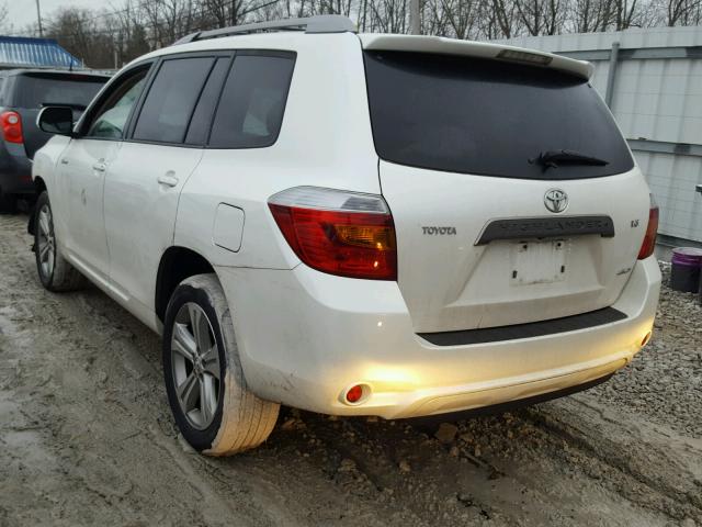 JTEES43A992135681 - 2009 TOYOTA HIGHLANDER WHITE photo 3