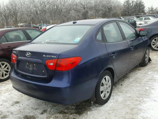 KMHDU46D88U576619 - 2008 HYUNDAI ELANTRA GL BLUE photo 4