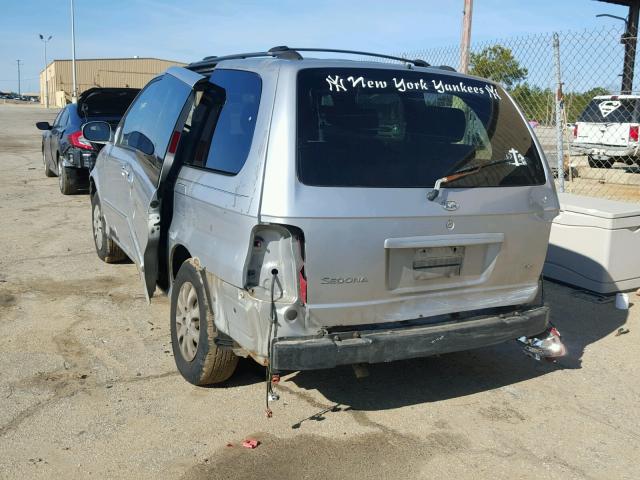 KNDUP132456689173 - 2005 KIA SEDONA EX SILVER photo 3