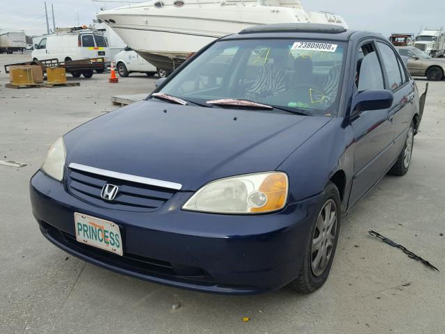 2HGES25723H587935 - 2003 HONDA CIVIC EX ლურჯი ფოტო 2