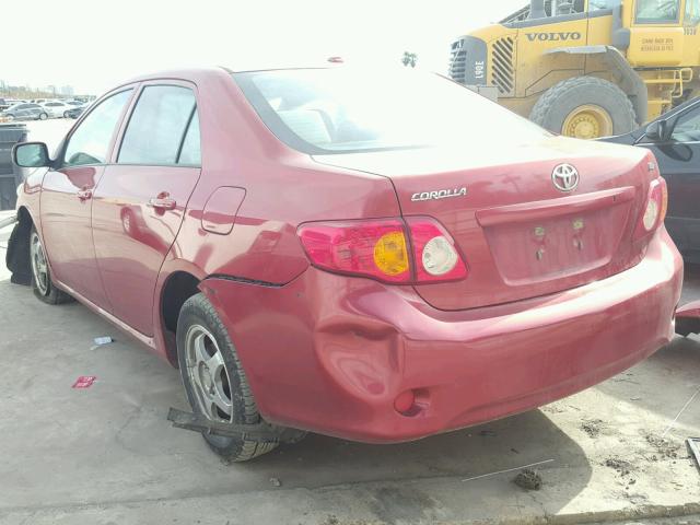 JTDBL40E499041713 - 2009 TOYOTA COROLLA BA RED photo 3