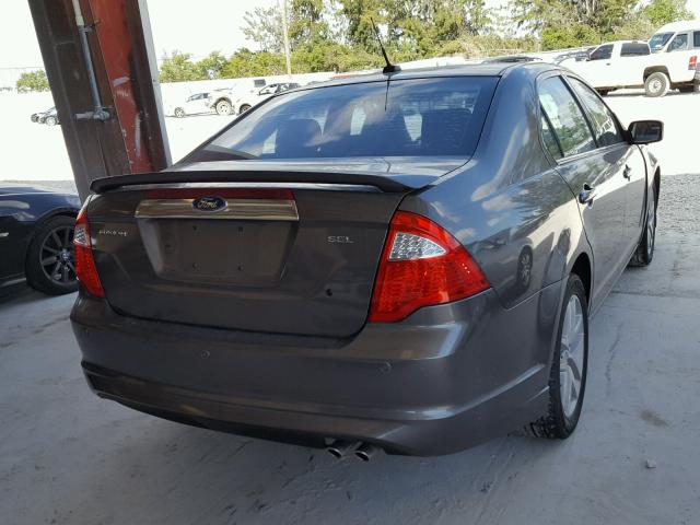 3FAHP0JA5BR340792 - 2011 FORD FUSION SEL CHARCOAL photo 4