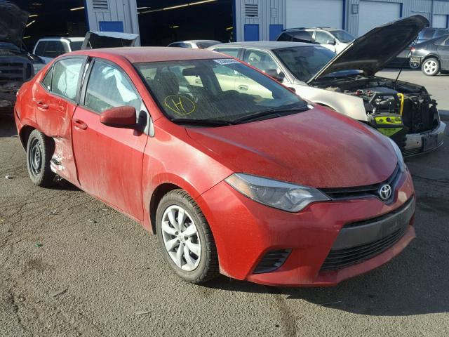 2T1BURHE1FC435531 - 2015 TOYOTA COROLLA L RED photo 1