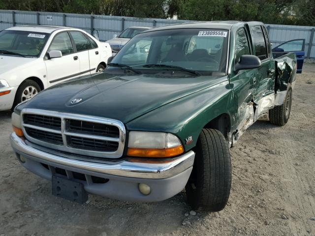 1B7GL2AN7YS607766 - 2000 DODGE DAKOTA QUA GREEN photo 2