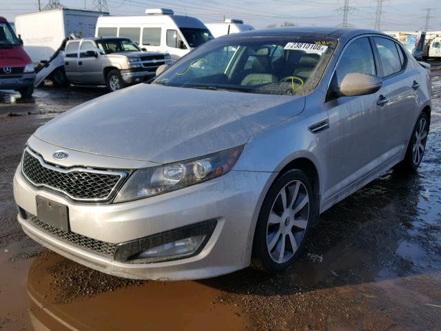 KNAGR4A66B5119673 - 2011 KIA OPTIMA SX SILVER photo 2