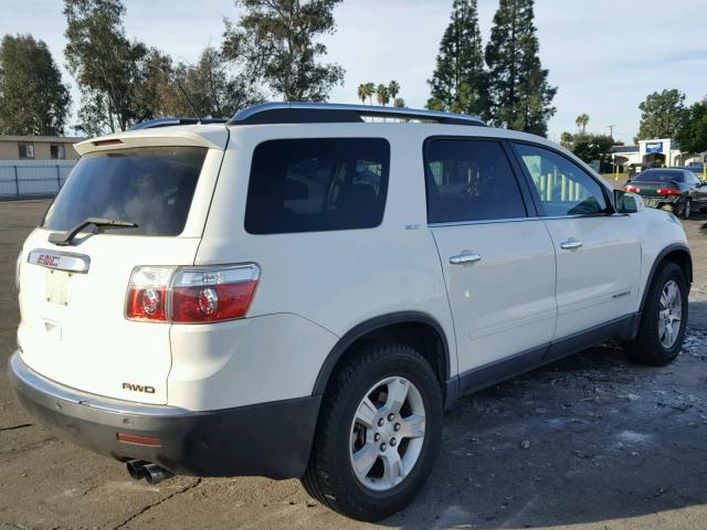 1GKEV33718J139582 - 2008 GMC ACADIA SLT WHITE photo 4