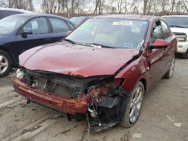 JM1BK32G181113492 - 2008 MAZDA 3 I BURGUNDY photo 2