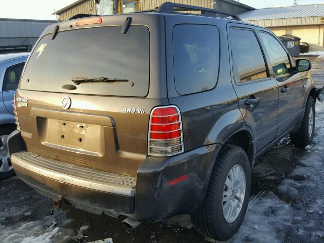 4M2YU57135DJ27127 - 2005 MERCURY MARINER GRAY photo 4