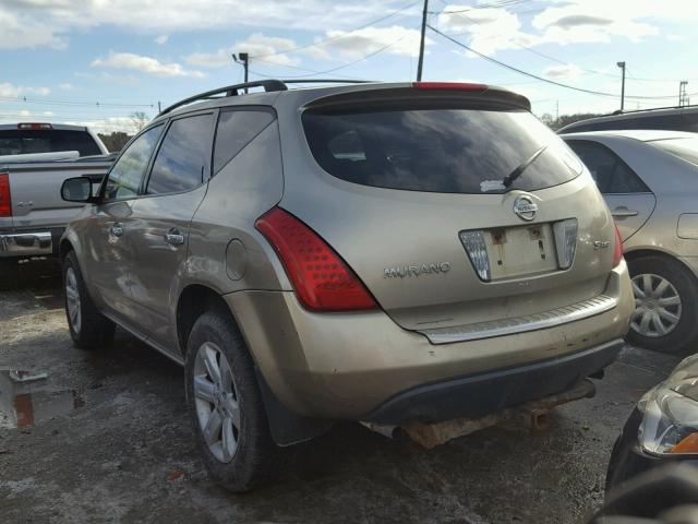 JN8AZ08W67W604389 - 2007 NISSAN MURANO SL GOLD photo 3