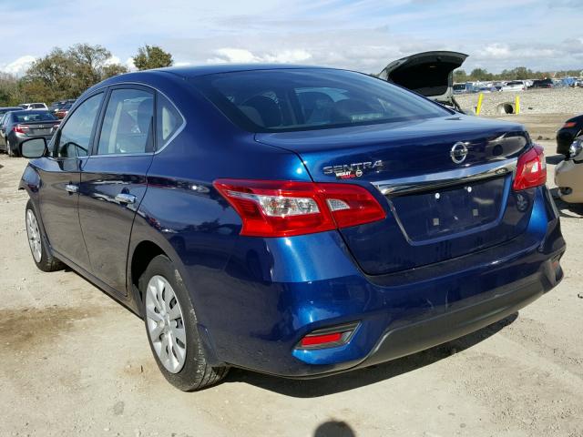 3N1AB7AP5HY244282 - 2017 NISSAN SENTRA S BLUE photo 3