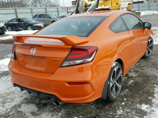 2HGFG4A50FH701165 - 2015 HONDA CIVIC SI ORANGE photo 4