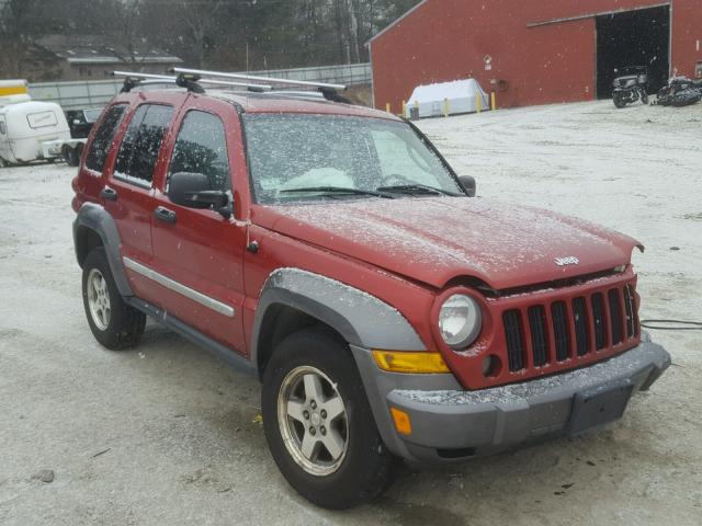 1J4GL48KX6W190974 - 2006 JEEP LIBERTY SP RED photo 1