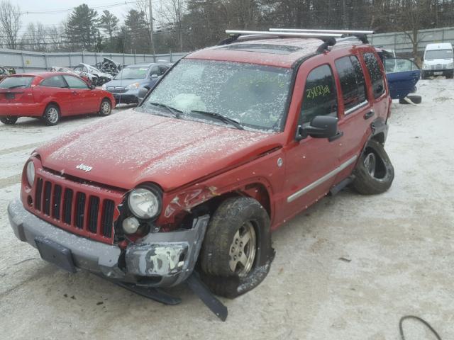 1J4GL48KX6W190974 - 2006 JEEP LIBERTY SP RED photo 2