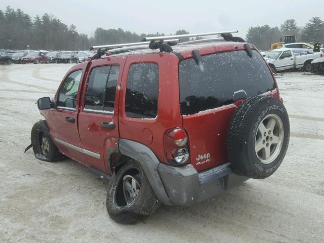 1J4GL48KX6W190974 - 2006 JEEP LIBERTY SP RED photo 3