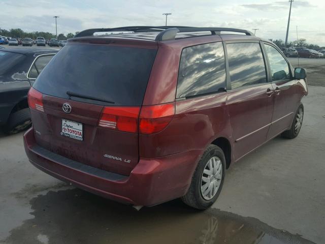 5TDZA23C84S107726 - 2004 TOYOTA SIENNA CE/ RED photo 4