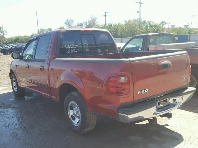 1FTRW07L81KF49859 - 2001 FORD F-150 BURGUNDY photo 3