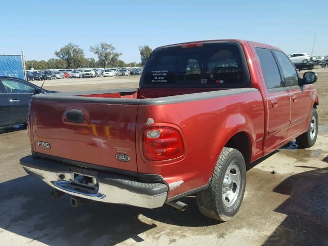 1FTRW07L81KF49859 - 2001 FORD F-150 BURGUNDY photo 4