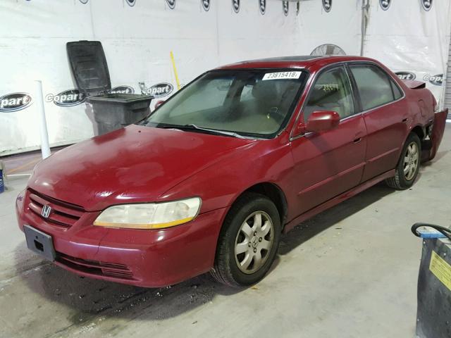 1HGCG56621A060859 - 2001 HONDA ACCORD EX BURGUNDY photo 2