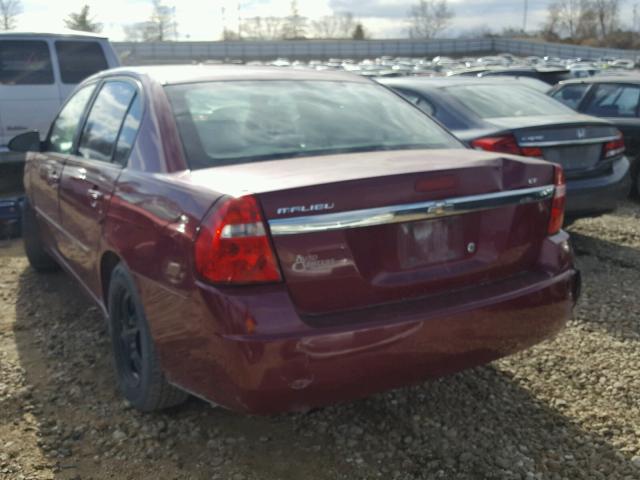 1G1ZT51F26F299259 - 2006 CHEVROLET MALIBU LT MAROON photo 3