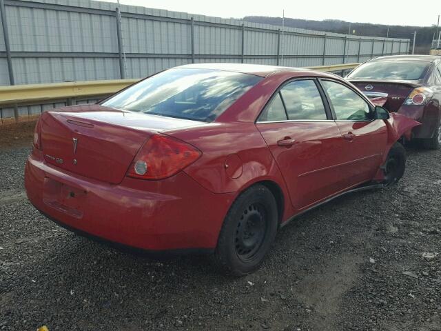 1G2ZF58B774163695 - 2007 PONTIAC G6 VALUE L RED photo 4