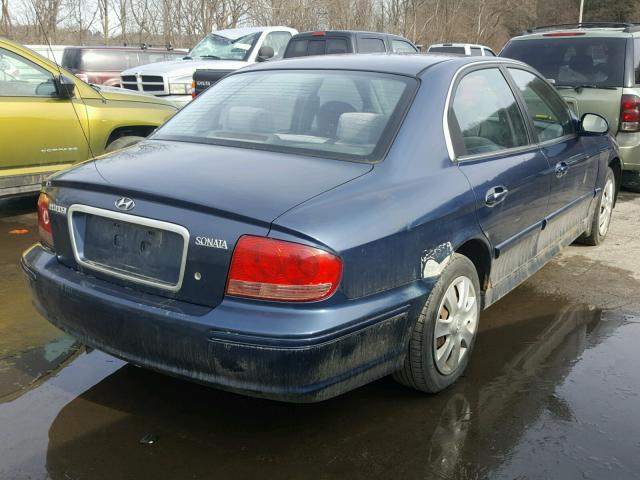 KMHWF25S24A933604 - 2004 HYUNDAI SONATA GL BLUE photo 4