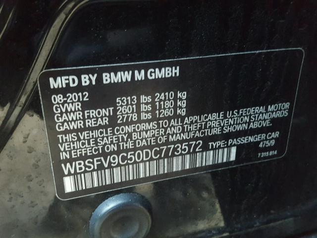 WBSFV9C50DC773572 - 2013 BMW M5 BLACK photo 10