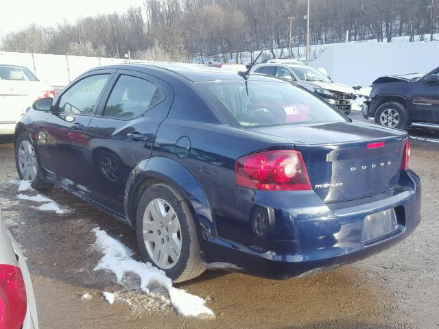 1C3CDZAB2EN126946 - 2014 DODGE AVENGER SE BLUE photo 3