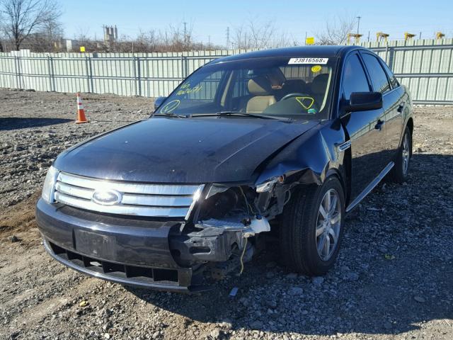 1FAHP24W88G162671 - 2008 FORD TAURUS SEL BLACK photo 2