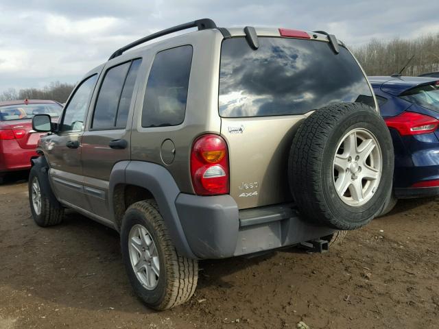 1J4GL48K33W612899 - 2003 JEEP LIBERTY SP GOLD photo 3