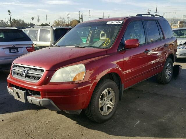 5FNYF18655B037618 - 2005 HONDA PILOT EXL RED photo 2