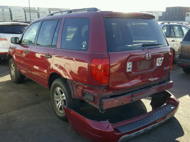 5FNYF18655B037618 - 2005 HONDA PILOT EXL RED photo 3