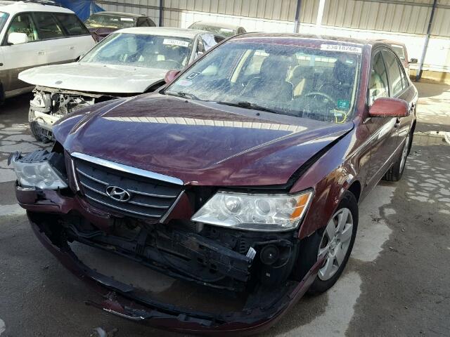 5NPET46C29H492343 - 2009 HYUNDAI SONATA GLS RED photo 2