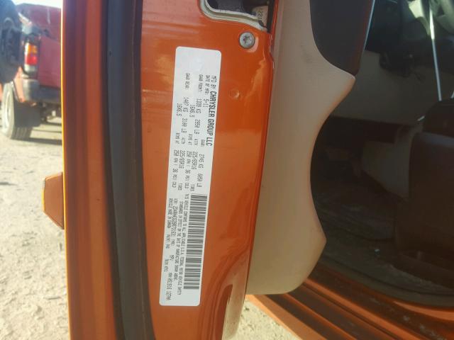 2D4RN4DG2BR731631 - 2011 DODGE GRAND CARA ORANGE photo 10