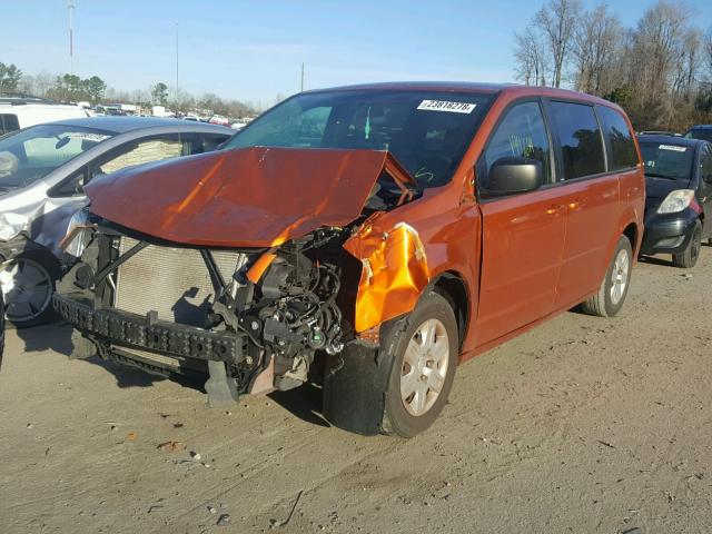 2D4RN4DG2BR731631 - 2011 DODGE GRAND CARA ORANGE photo 2