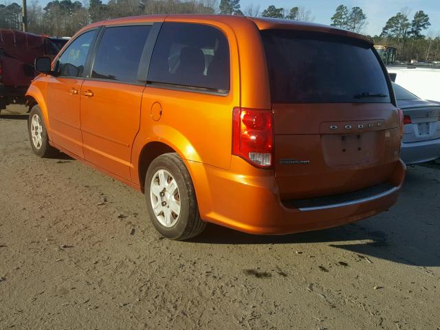 2D4RN4DG2BR731631 - 2011 DODGE GRAND CARA ORANGE photo 3