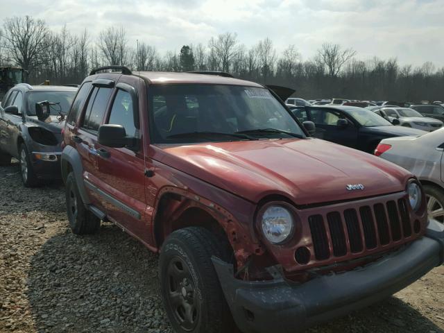 1J4GK48K05W719429 - 2005 JEEP LIBERTY SP RED photo 1