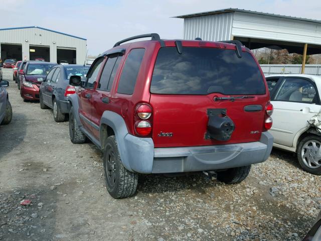 1J4GK48K05W719429 - 2005 JEEP LIBERTY SP RED photo 3