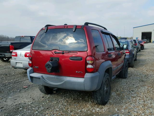 1J4GK48K05W719429 - 2005 JEEP LIBERTY SP RED photo 4