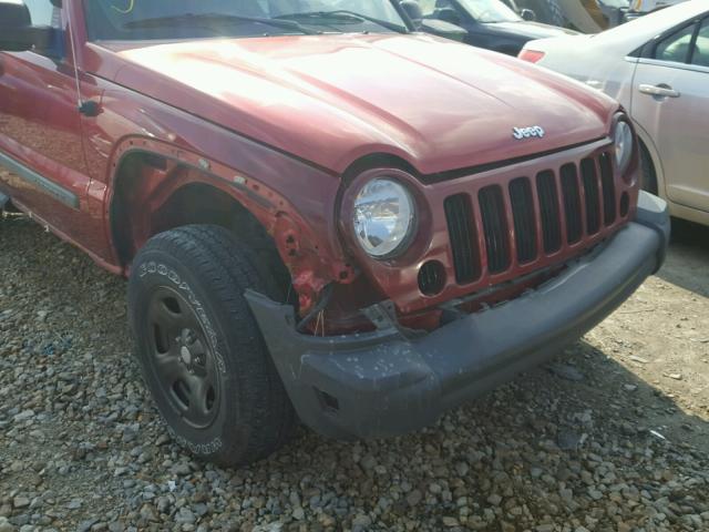 1J4GK48K05W719429 - 2005 JEEP LIBERTY SP RED photo 9