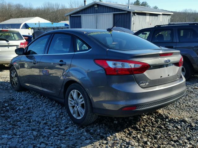 1FAHP3H28CL218847 - 2012 FORD FOCUS SEL GRAY photo 3